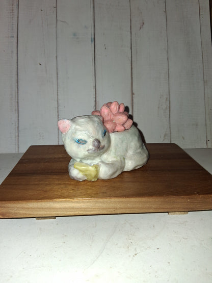 Goat Soap Kitty Shaped  Planter with Succulents - Melon