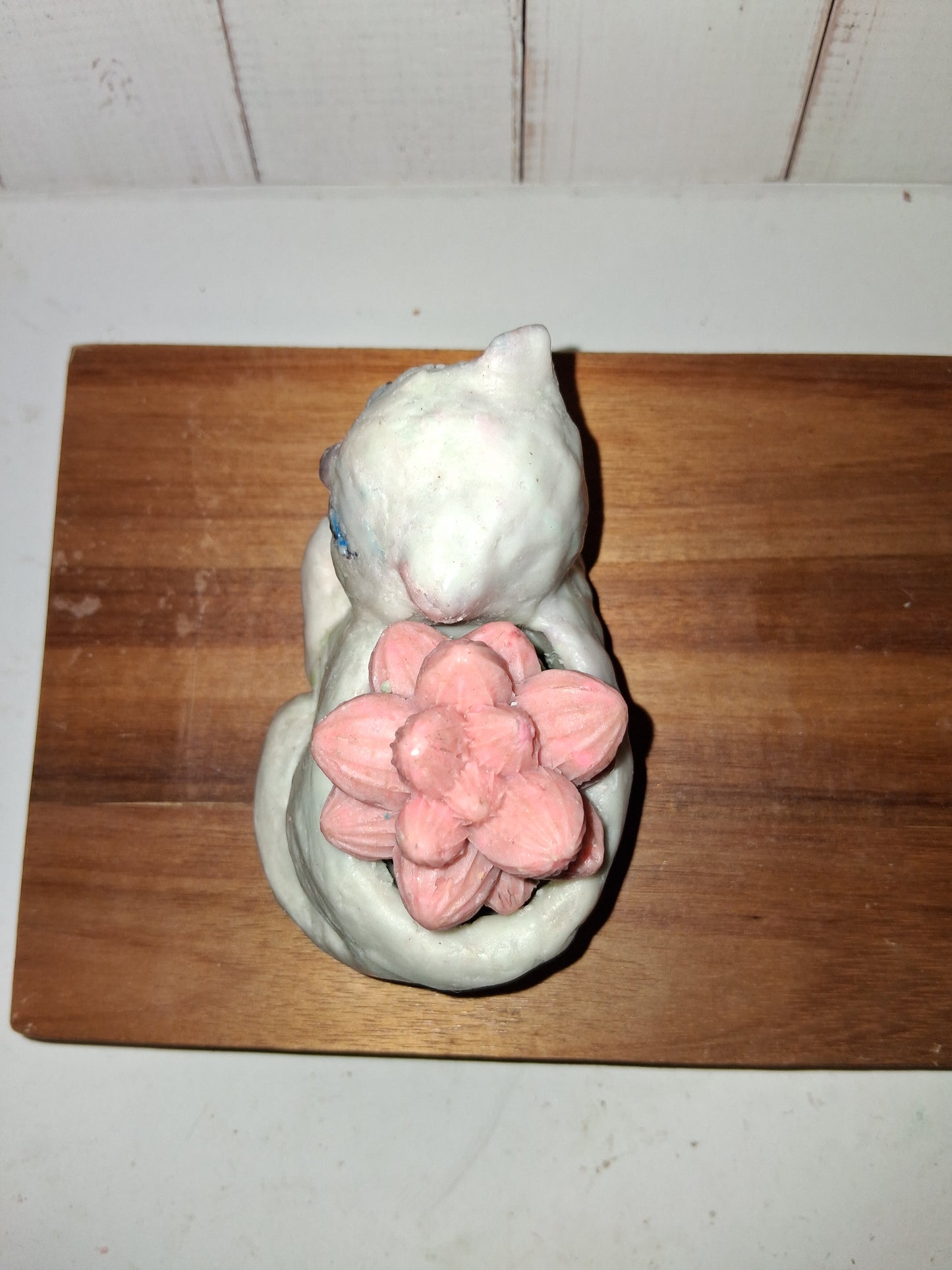 Goat Soap Kitty Shaped  Planter with Succulents - Melon