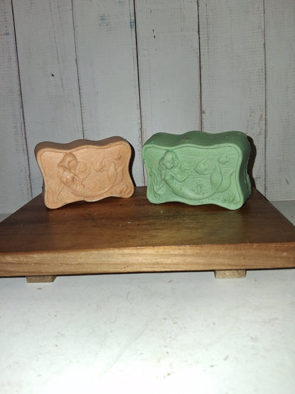 2 pack Mermaid Goat Soap Bars - Peach, Pear