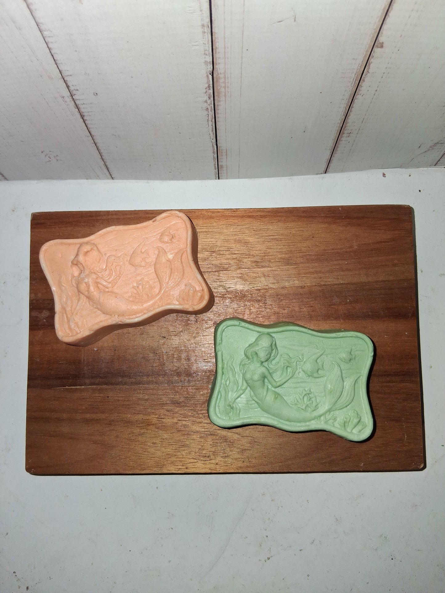 2 pack Mermaid Goat Soap Bars - Peach, Pear