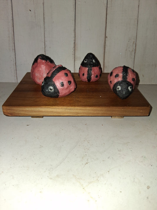 Chocolate‑Dipped Strawberry Ladybug Goat Milk Soap (4-Pack)