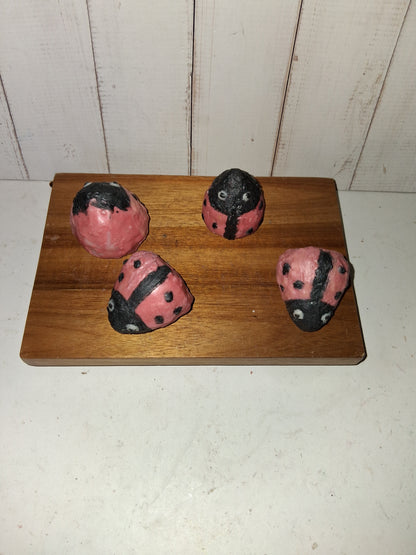 Chocolate‑Dipped Strawberry Ladybug Goat Milk Soap (4-Pack)