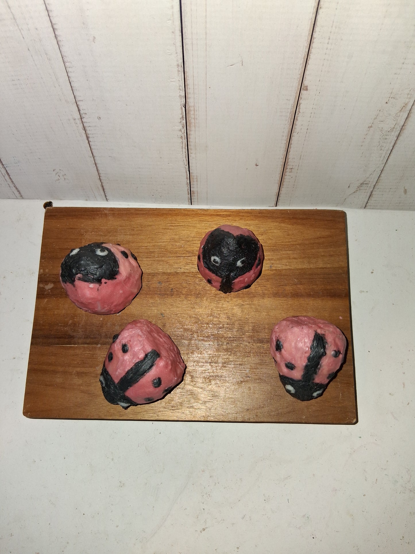 Chocolate‑Dipped Strawberry Ladybug Goat Milk Soap (4-Pack)