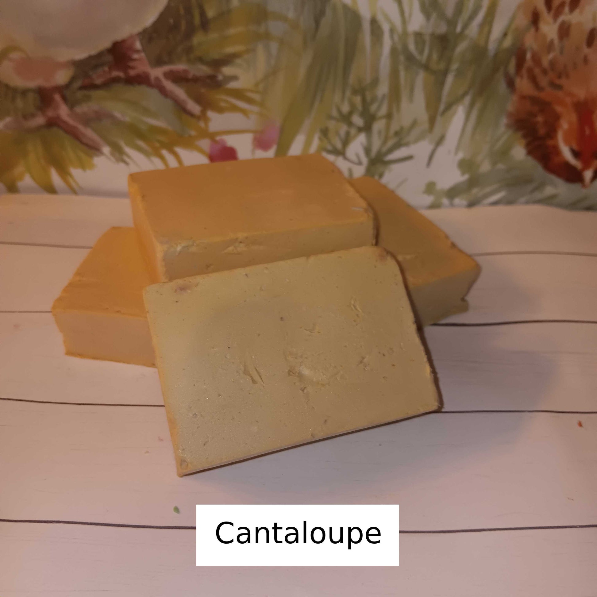 4 pack of handmade cantaloupe scented goat soap