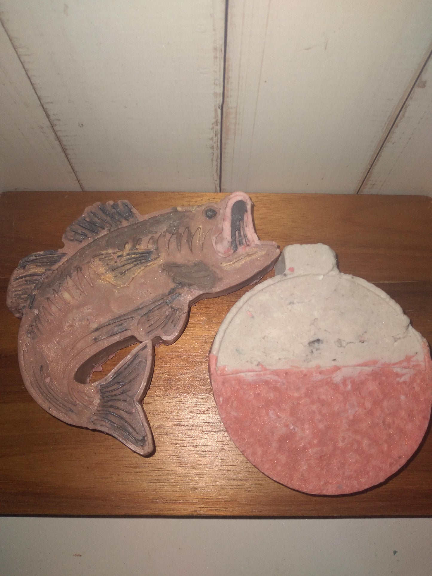 manly scented goat soap fish and bobber shape
